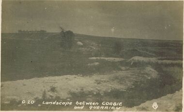 Postcard - ACC LOCK COLLECTION : LANDSCAPE BETWEEN CORBIE AND QUERRIEU, POSTCARD, 1914-1918