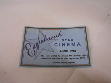 Memorabilia - STAR THEATRE, EAGLEHAWK OPENING NIGHT THEATRE TICKET, 17 September 1999