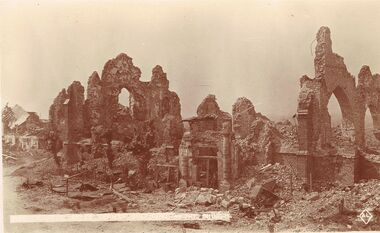 Postcard - ACC LOCK COLLECTION: FRENCH VILLAGE AFTER GERMAN OFFENSIVE - THE CHURCH, POSTCARD, 1914-1918