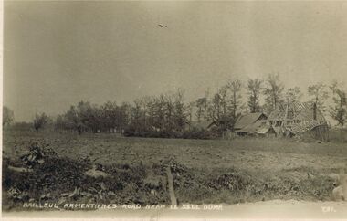 Postcard - ACC LOCK COLLECTION: BAILLEUL ARMENTIERES ROAD NEAR LE SEUL DUMP, POSTCARD, 1914-1918