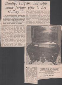 Newspaper - LYDIA CHANCELLOR COLLECTION: BENDIGO SURGEON AND WIFE MAKE FURTHER GIFTS TO ART GALLERY