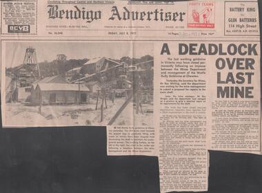 Newspaper - LYDIA CHANCELLOR COLLECTION: A DEADLOCK OVER LAST  MINE