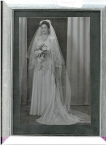 Photograph - AILEEN AND JOHN ELLISON COLLECTION: FRAMED WEDDING PHOTOGRAPH OF BRIDE, 24 September 1949