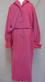 Clothing - LADIES STRIPED''SHIRT MAKER'' LONG SLEEVED DRESS, 1950's