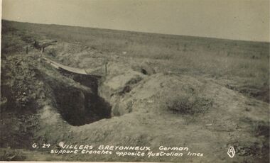 Postcard - ACC LOCK COLLECTION: VILLERS BRETONNEUX GERMAN SUPPORT TRENCHES OPPOSITE AUSTRALIAN LINES, POSTCARD, 1914-1918