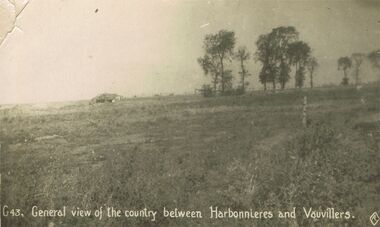 Postcard - ACC LOCK COLLECTION: GENERAL VIEW OF THE COUNTRYBETWEEN HARBONNIERES AND VAUVILLERS, POSTCARD, 1914-1918