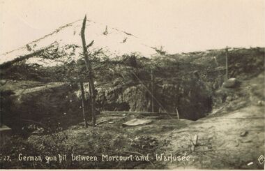 Postcard - ACC LOCK COLLECTION: GERMAN GUN PIT BETWEEN MORCOURT AND WARFUSEE, POSTCARD, 1914-1918