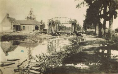 Postcard - ACC LOCK COLLECTION: THE SOMME CANAL NEAR CAPPY, POSTCARD, 1914-1918