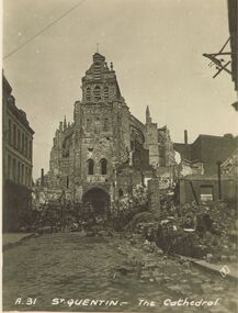 Postcard - ACC LOCK COLLECTION: ST. QUENTIN - THE CATHEDRAL, POSTCARD, 1914-1918