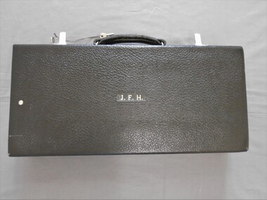 Accessory - JOHN FREDERICK HARPER COLLECTION: BLACK LEATHER CORONA LODGE CASE, 990's