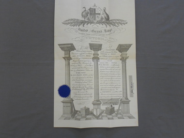 Document - JOHN FREDERICK HARPER COLLECTION:LODGE REGALIA PRINTED MEMBERSHIP CERTIFICATE, 22 September 1965