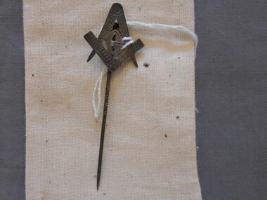 Ceremonial object - JOHN FREDERICK HARPER COLLECTION: METAL LODGE LAPEL PIN, 1965