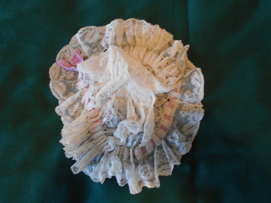 Clothing - MAGGIE BARBER COLLECTION: LACE BED CAP, Late 1800's early 1900's