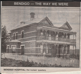 Newspaper - JENNY FOLEY COLLECTION: BENDIGO HOSPITAL