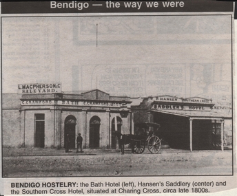 Newspaper - JENNY FOLEY COLLECTION: BENDIGO HOSTELRY
