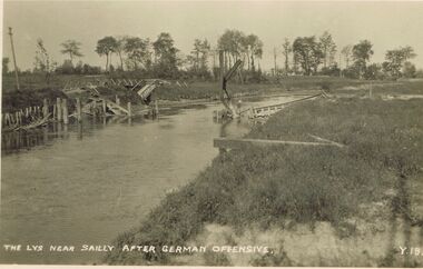 Postcard - ACC LOCK COLLECTION: THE LYS NEAR SAILLY AFTER GERMAN OFFENSIVE, POSTCARD, 1914-1918