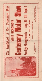 Document - CENTENARY MOTOR SHOW BENDIGO ADVERTISING POSTER