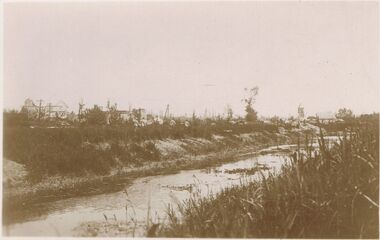 Postcard - ACC LOCK COLLECTION: SEPIA PHOTO OF A CANAL, POSTCARD, 1914-1918