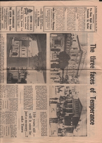 Newspaper - BENDIGO ADVERTISER NOVEMBER 20, 1971 - THE THREE FACES OF TEMPERANCE
