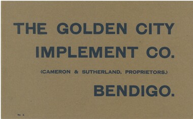 Book - BOOK 'THE GOLDEN CITY IMPLEMENT CO