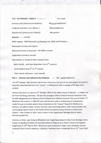 Document - FAMILY HISTORY NOTES ON HEITMANN AND HAMILTON FAMILIES