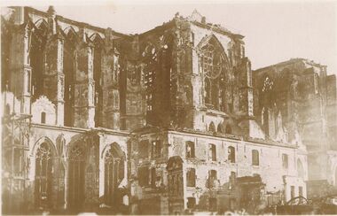 Postcard - ACC LOCK COLLECTION: SEPIA PHOTO OF BOMBED BUILDING, POSTCARD, 1914-1918