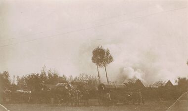 Postcard - ACC LOCK COLLECTION: SEPIA PHOTO OF BATTLEFIELD CAMP, POSTCARD, 1914-1918