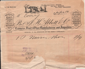 Document - FRANK J EVERY COLLECTION: H. ABBOTT & CO INVOICE
