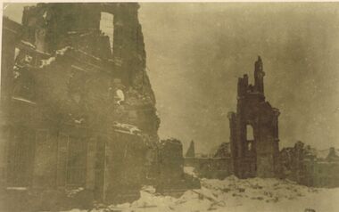 Postcard - ACC LOCK COLLECTION: SEPIA PHOTO OF A RUINED CHURCH, POSTCARD, 1914-1918