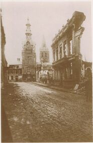Postcard - ACC LOCK COLLECTION: SEPIA PHOTO OF A STREET WITH DAMAGED BUILDINGS, POSTCARD, 1914-1918