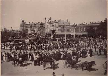 Photograph - QUEEN VICTORIA MEMORIAL PROCESSION IN PALL MALL BENDIGO