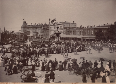 Photograph - QUEEN VICTORIA MEMORIAL PROCESSION PALL MALL BENDIGO