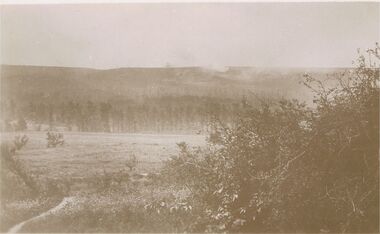 Postcard - ACC LOCK COLLECTION: SEPIA PHOTO OF AN OPEN FIELD AND FOREST, POSTCARD, 1914-1918
