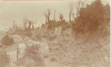 Postcard - ACC LOCK COLLECTION: SEPIA PHOTO OF RUINED BUILDINGS, POSTCARD, 1914-1918