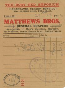 Document - GUINEY COLLECTION: INVOICE, 21 Dec 1935