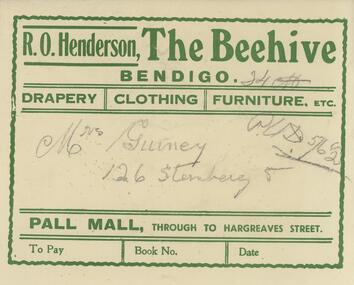 Document - GUINEY COLLECTION: ADHESIVE LABEL