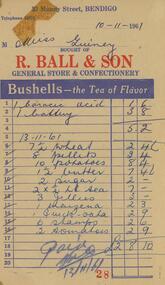 Document - GUINEY COLLECTION: INVOICES, 10.11 1961