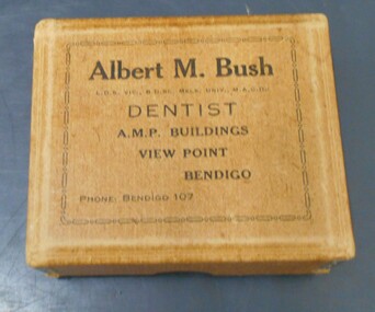 Container - MERLE BUSH COLLECTION: CARDBOARD BOX ALBERT M. BUSH DENTIST