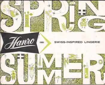 Document - HANRO COLLECTION: CATALOGUE, 1961