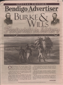 Newspaper - JAMES LERK COLLECTION: BURKE & WILLS FOOTPRINTS IN HISTORY