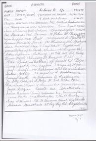 Document - HANRO COLLECTION: REUNION 1985 ATTENDEES, 28th September, 1985