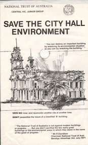 Document - JAMES LERK COLLECTION: SAVE THE CITY HALL ENVIRONMENT, 1971