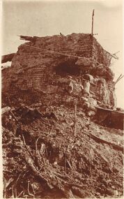 Postcard - ACC LOCK COLLECTION: SEPIA PHOTO OF A DAMAGED STRUCTURE, POSTCARD, 1914-1918