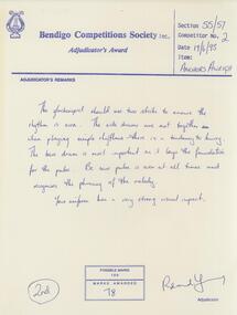 Document - SANDHURST DRUMMERS COLLECTION: AWARD NOTICE, 1993