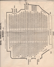 Document - ROYAL PRINCESS THEATRE COLLECTION: SEATING PLANS