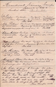 Document - CONNELLY, TATCHELL, DUNLOP COLLECTION: DOCUMENTS FOR KOONDROOK TRAIN