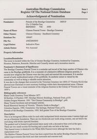 Document - FRIENDS OF WHITE HILLS CEMETERY COLLECTION: REPORT, 3 June 1996
