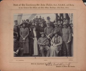 Photograph - VISIT OF HIS EXCELLENCY SIR JOHN FULLER TO THE CENTRAL RED, WHITE AND BLUE MINE