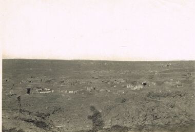 Photograph - ACC LOCK COLLECTION: B&W PHOTO OF A BATTLEGROUND WITH TOWNSHIP IN DISTANCE, PHOTOGRAPH, 1914-1918