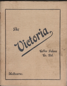 Book - THE VICTORIA COFFEE PALACE MELBOURNE